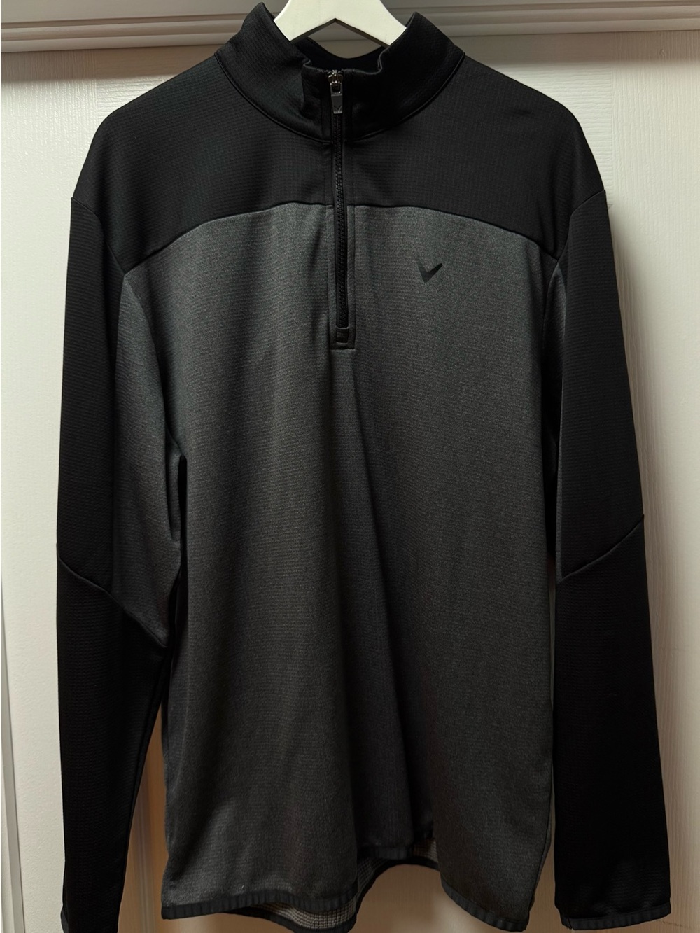 Callaway Opti-Dri Men’s Large 1/4 Zip Golf Pullover Black Grey